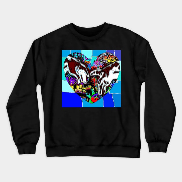 Hand of God Blue Heaven 1 Crewneck Sweatshirt by LowEndGraphics